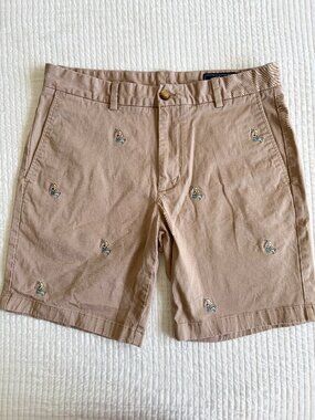 Vineyard Vines Shorts Mens 32 Breaker Khaki Mermaid Embroidered Preppy Chino